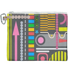Pattern Geometric Abstract Colorful Arrows Lines Circles Triangles Canvas Cosmetic Bag (xxxl) by Grandong