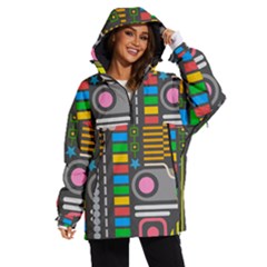 Pattern Geometric Abstract Colorful Arrows Lines Circles Triangles Women s Ski And Snowboard Jacket