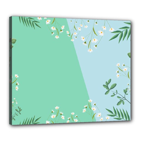 Flower Branch Corolla Wreath Lease Canvas 24  X 20  (stretched) by Grandong
