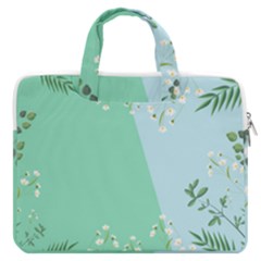 Flower Branch Corolla Wreath Lease Macbook Pro 16  Double Pocket Laptop Bag 