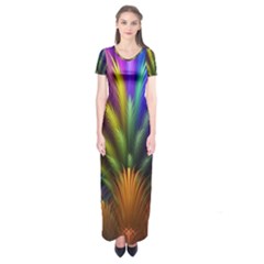 Abstract Colors - , Abstract Colors Short Sleeve Maxi Dress by nateshop