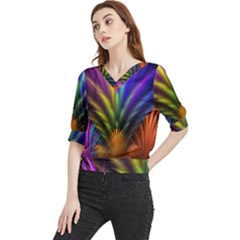 Abstract Colors - , Abstract Colors Quarter Sleeve Blouse
