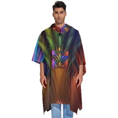 Abstract Colors - , Abstract Colors Men s Hooded Rain Ponchos