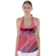 Abstract, Lines Tie Back Tankini Top