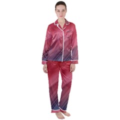 Abstract, Lines Women s Long Sleeve Satin Pajamas Set	