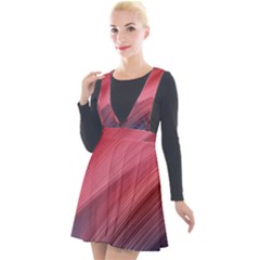 Abstract, Lines Plunge Pinafore Velour Dress