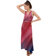 Abstract, Lines V-neck Chiffon Maxi Dress