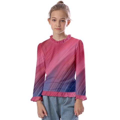 Abstract, Lines Kids  Frill Detail T-shirt by nateshop