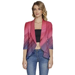 Abstract, Lines Women s 3/4 Sleeve Ruffle Edge Open Front Jacket by nateshop