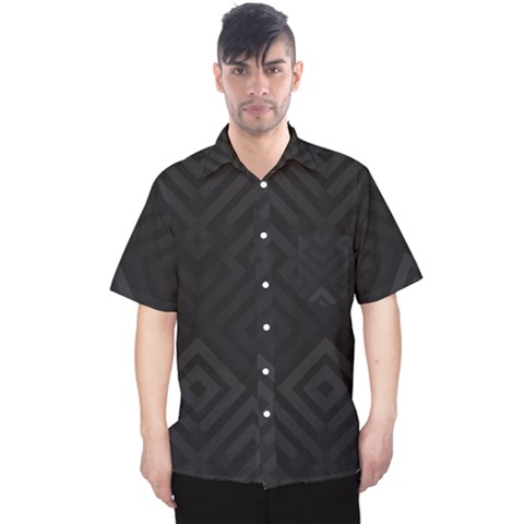 Black Pattern, Black, Pattern Men s Hawaii Shirt by nateshop