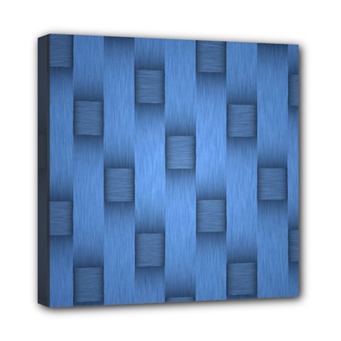 Blue Pattern Texture Mini Canvas 8  X 8  (stretched) by nateshop