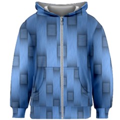 Blue Pattern Texture Kids  Zipper Hoodie Without Drawstring by nateshop