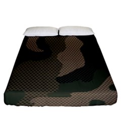 Camo, Abstract, Beige, Black, Brown Military, Mixed, Olive Fitted Sheet (king Size) by nateshop