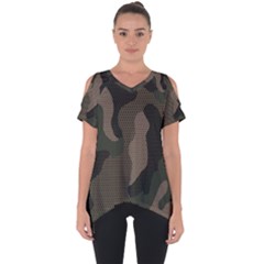 Camo, Abstract, Beige, Black, Brown Military, Mixed, Olive Cut Out Side Drop T-shirt by nateshop