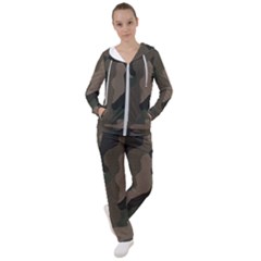 Camo, Abstract, Beige, Black, Brown Military, Mixed, Olive Women s Tracksuit by nateshop