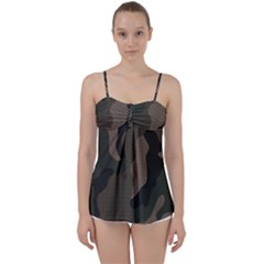 Camo, Abstract, Beige, Black, Brown Military, Mixed, Olive Babydoll Tankini Top by nateshop