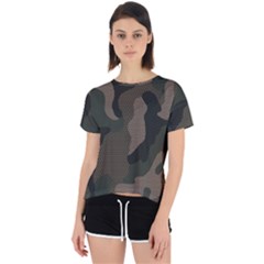 Camo, Abstract, Beige, Black, Brown Military, Mixed, Olive Open Back Sport T-shirt by nateshop