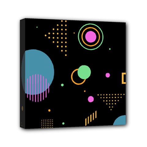 Colartive, Aesthetic, Amoled, Black, Colorful, Desenho Mini Canvas 6  X 6  (stretched) by nateshop