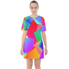 Colors, Color Sixties Short Sleeve Mini Dress by nateshop