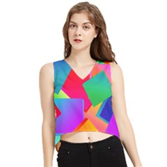 Colors, Color V-neck Cropped Tank Top by nateshop