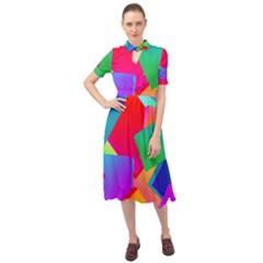 Colors, Color Keyhole Neckline Chiffon Dress