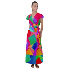 Colors, Color Flutter Sleeve Maxi Dress