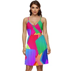 Colors, Color V-neck Pocket Summer Dress  by nateshop