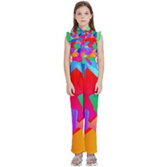 Colors, Color Kids  Sleeveless Ruffle Edge Band Collar Chiffon One Piece