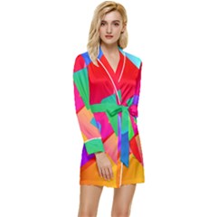 Colors, Color Long Sleeve Satin Robe