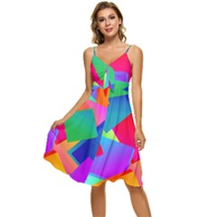 Colors, Color Sleeveless Tie Front Chiffon Dress