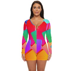 Colors, Color Long Sleeve Boyleg Swimsuit