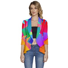 Colors, Color Women s 3/4 Sleeve Ruffle Edge Open Front Jacket