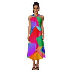 Colors, Color Sleeveless Cross Front Cocktail Midi Chiffon Dress by nateshop