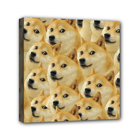 Doge, Memes, Pattern Mini Canvas 6  x 6  (Stretched)