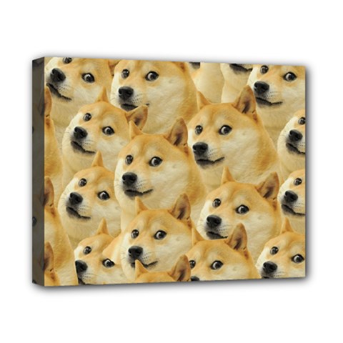 Doge, Memes, Pattern Canvas 10  x 8  (Stretched)