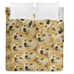 Doge, Memes, Pattern Duvet Cover Double Side (Queen Size)