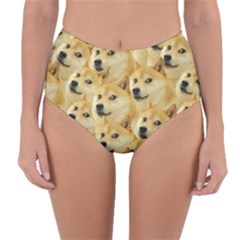 Doge, Memes, Pattern Reversible High-Waist Bikini Bottoms