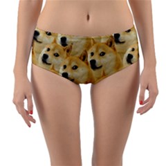 Doge, Memes, Pattern Reversible Mid-Waist Bikini Bottoms