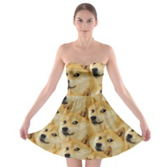 Doge, Memes, Pattern Strapless Bra Top Dress