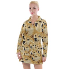 Doge, Memes, Pattern Women s Long Sleeve Casual Dress