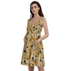 Doge, Memes, Pattern Sleeveless Dress With Pocket