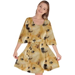 Doge, Memes, Pattern Velour Kimono Dress