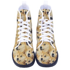 Doge, Memes, Pattern Women s High-Top Canvas Sneakers