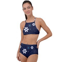 Flowers Pattern , Pattern, Flowers, Texture Halter Tankini Set by nateshop