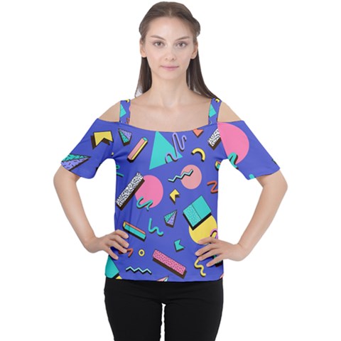 Geometric Shapes Material Design, Lollipop, Lines Cutout Shoulder T-shirt by nateshop