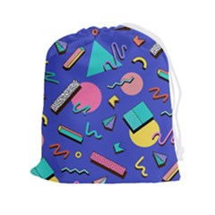 Geometric Shapes Material Design, Lollipop, Lines Drawstring Pouch (2xl) by nateshop