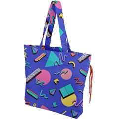 Geometric Shapes Material Design, Lollipop, Lines Drawstring Tote Bag by nateshop