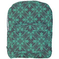 Green Damask Pattern Vintage Floral Pattern, Green Vintage Full Print Backpack by nateshop