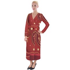 Holiday, Chinese New Year, Velvet Maxi Wrap Dress by nateshop