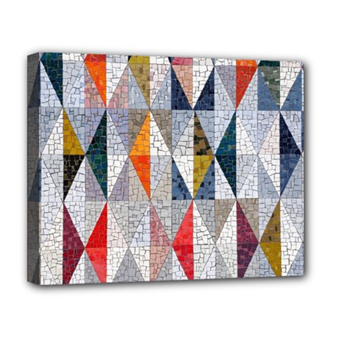 Mosaic, Colorful, Rhombuses, Pattern, Geometry Deluxe Canvas 20  X 16  (stretched) by nateshop